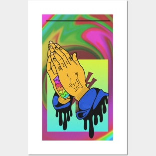 Dope jesus hands praying illustration Posters and Art